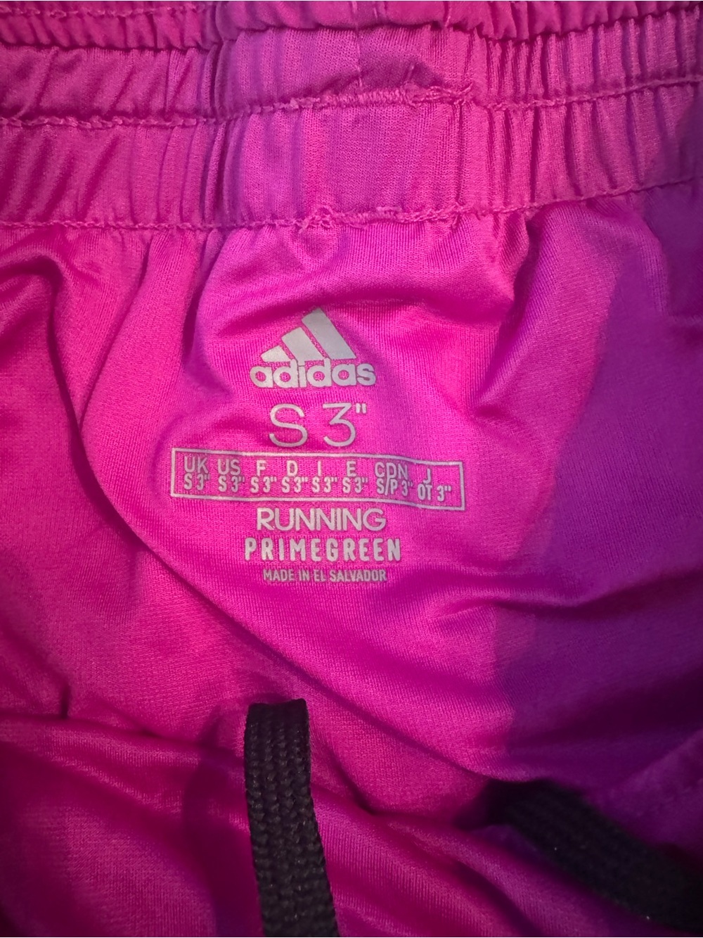 ADIDAS Women’s Marathon 20 Magenta Running Shorts with Black Stripes - Picture 4 of 5